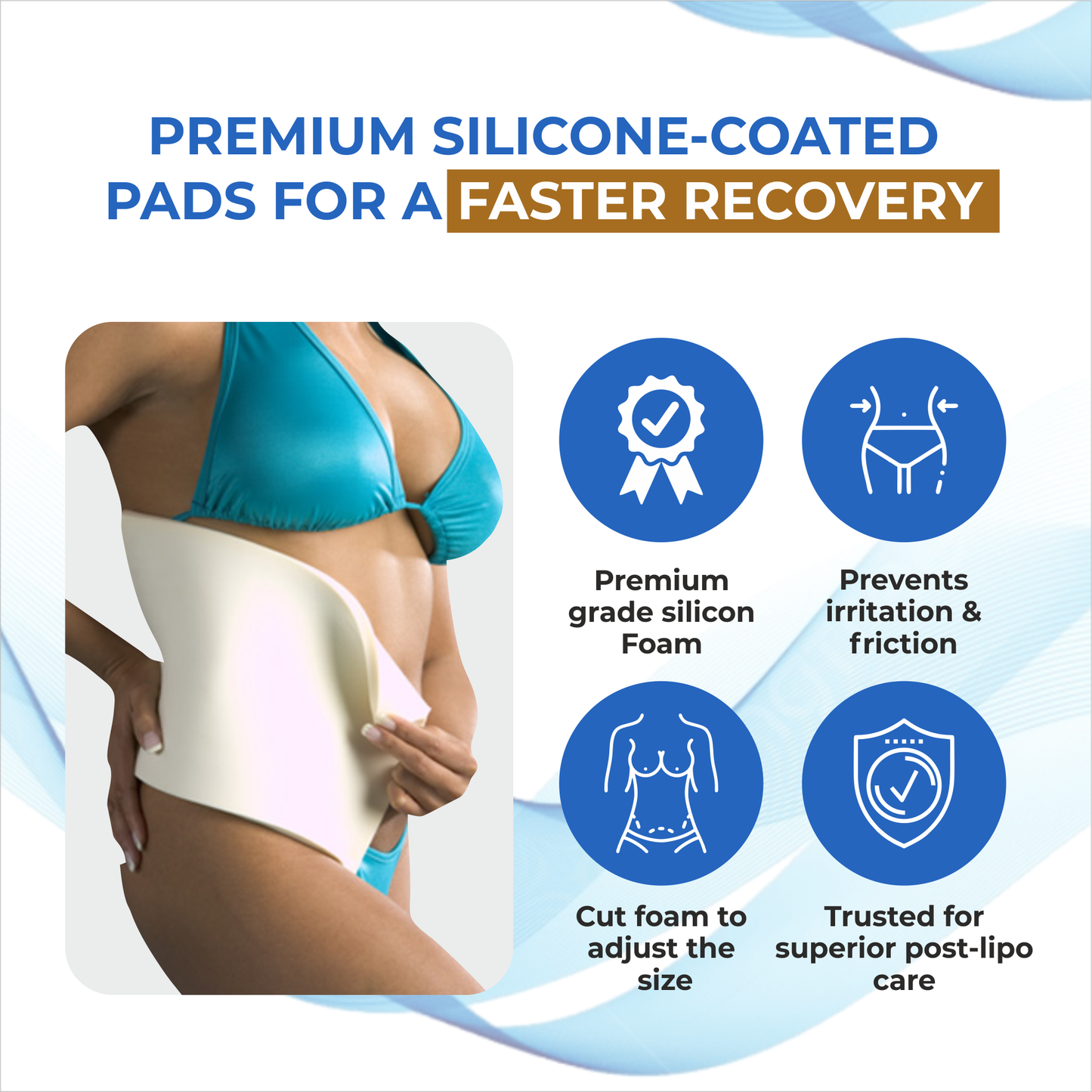 3 Pack Lipo Foam Pads Post Surgery Tummy Tuck,BBL Foam Boards for Lipo Recovery, Liposuction Surgery Foam Sheet for Recovery 8" X 11"