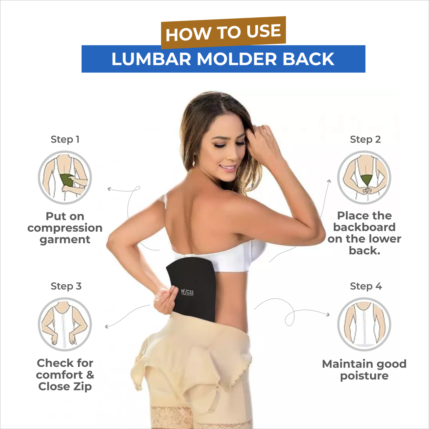 Lipo Foam Back Board, BBL Lumbar Molder, BBL Post Surgery Supplies,  Lipo Board, Back Compression Lipo Foam Board for BBL & Liposuction Post Surgery Recovery (Black)