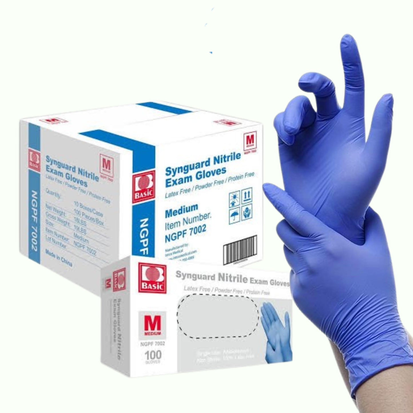 Nitrile Powder Free  Examination Gloves (Wholesale)  (Case/1000 or 2000)  (Pack of 10 Boxes)