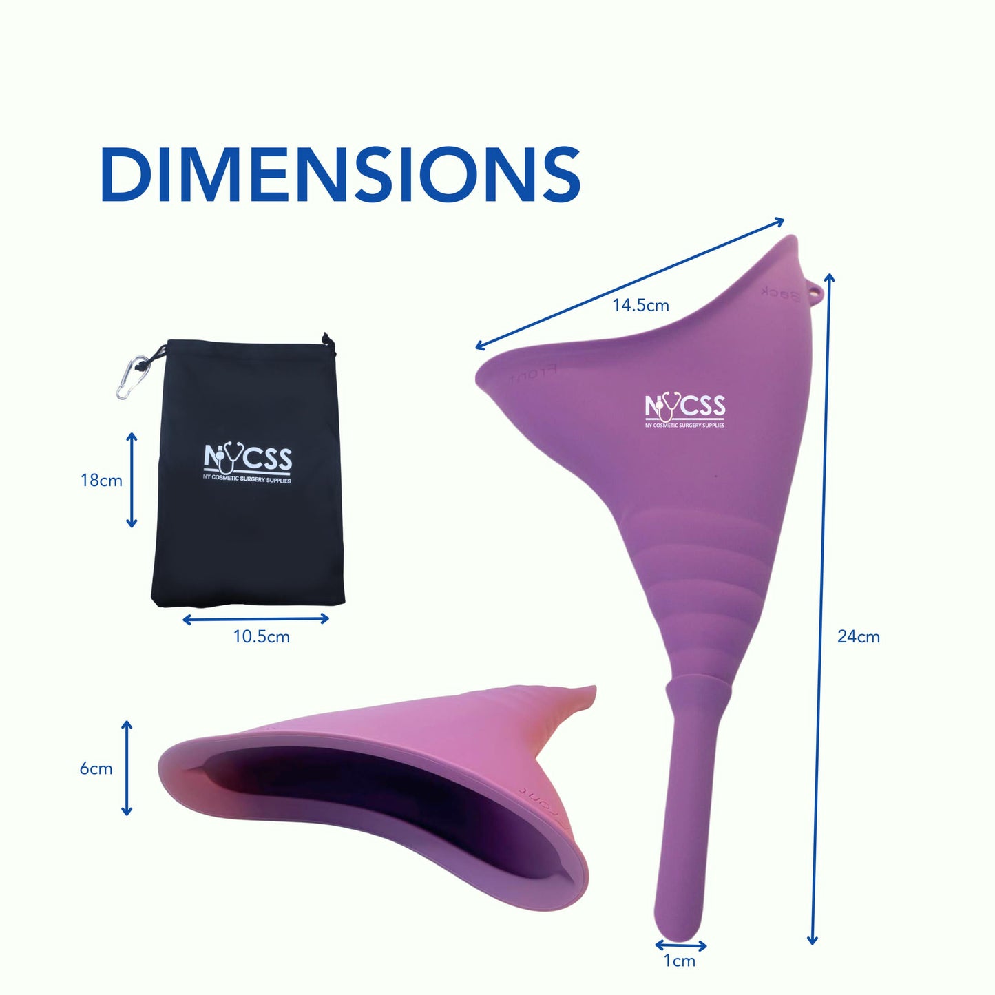 EZ-P Female Urinal Device & Drawstring bag