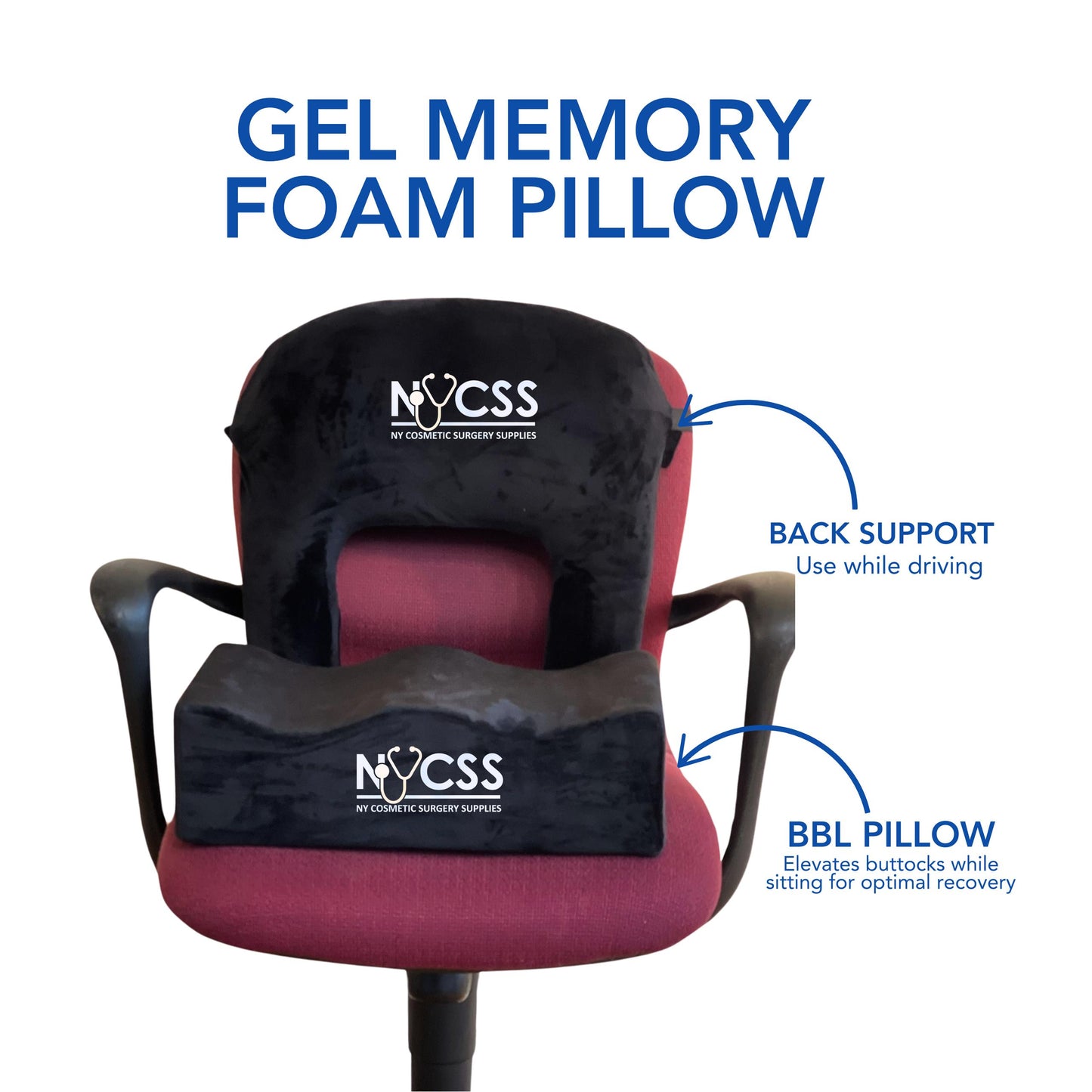 Back Support Cushion - Back Pillow for Post Surgery Recovery,  Comfortable and Firm Back Support Cushions Set